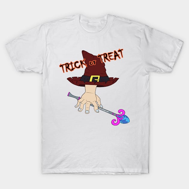 Enchanted Halloween hat trick or treat in orange T-Shirt by Missing.In.Art